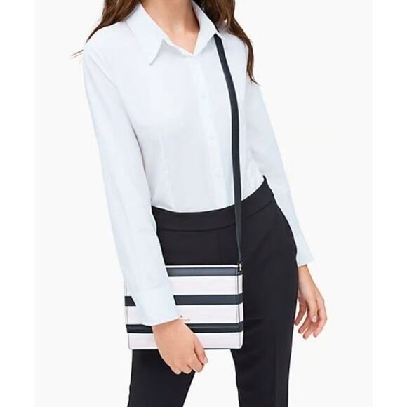 Kate Spade New York Cove Street Celebration Stripe Dody Crossbody in Pink EUC - Picture 14 of 14